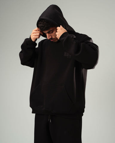 HARBAA ALL IN BLACK HOODIE